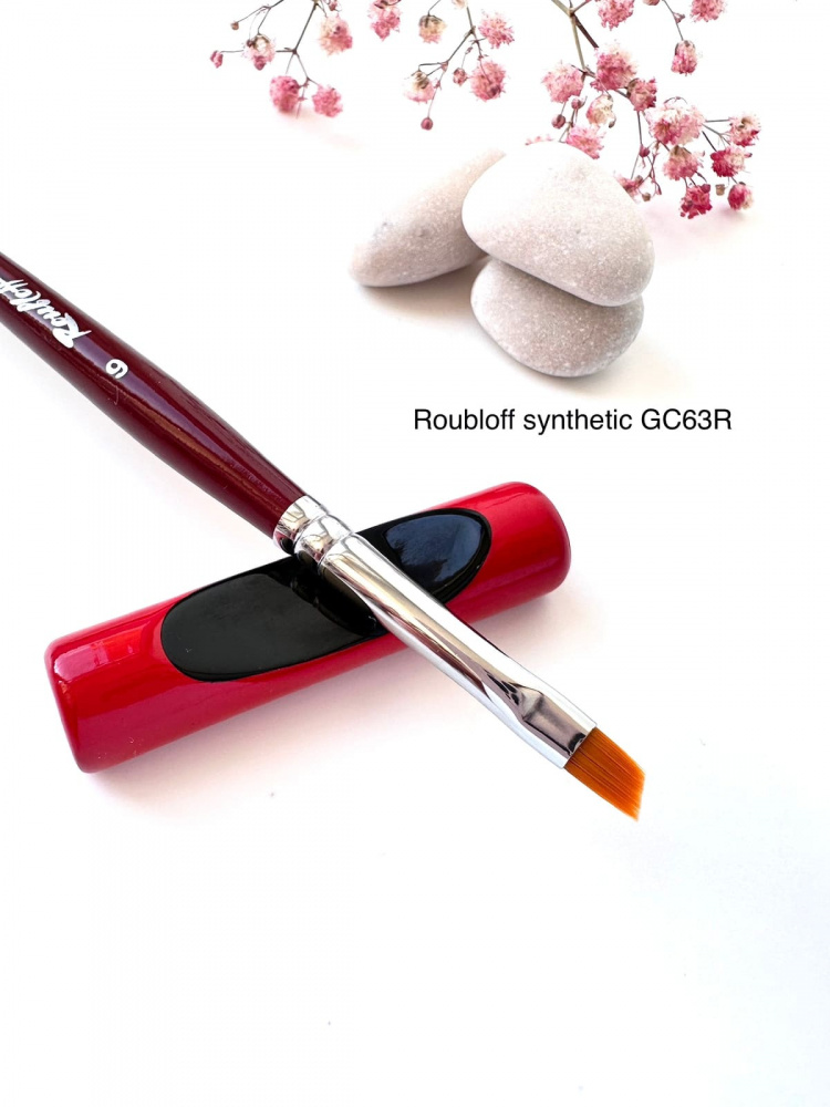 GC63R №6 Кисть Roubloff рыжая синтетика/ наклонная 6/ ручка фигурная бордовая