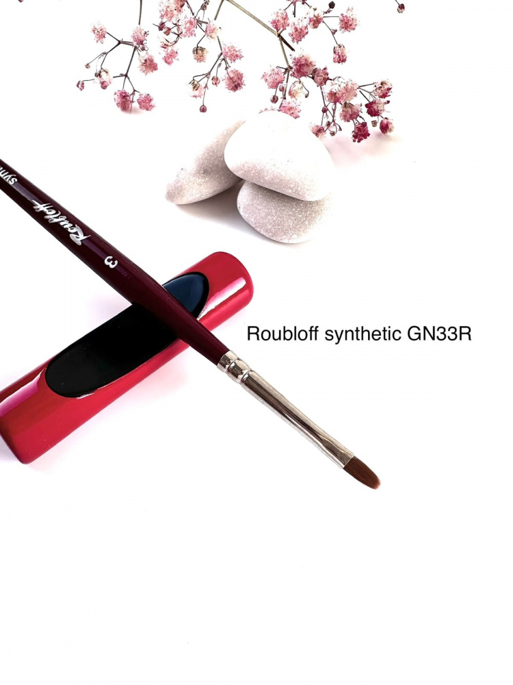 GN33R №3 Кисть Roubloff коричневая синтетика/ овальная 3/ ручка фигурная бордовая