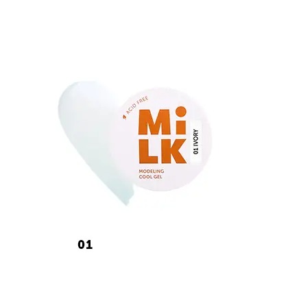 Milk, бескислотный холодный гель Modeling cool gel 01 Ivory, 15г