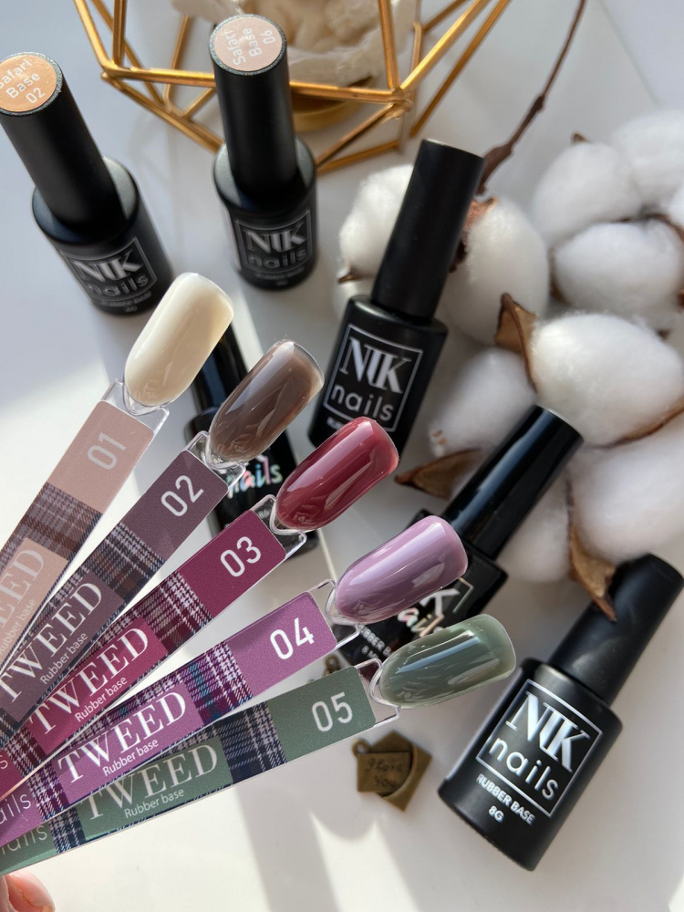 NIK Nails, Камуфлирующая Rubber Base Tweed №04 8 g