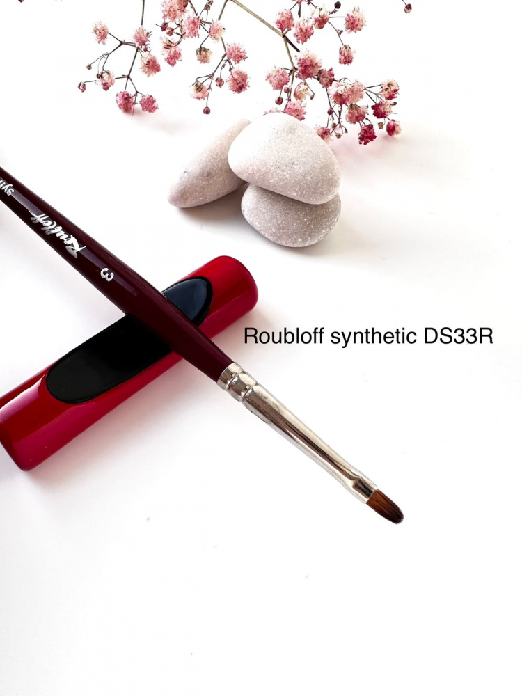 DS33R №3 Кисть Roubloff синтетика имитация колонка/ овальная 3/ ручка фигурная бордовая