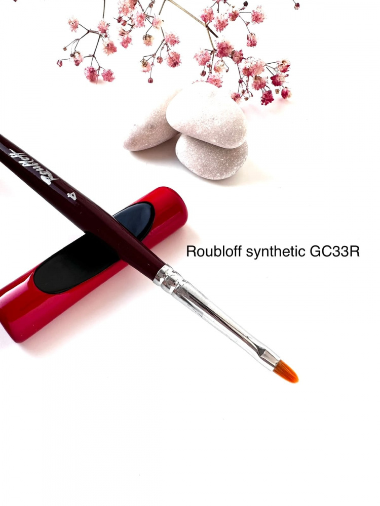GC33R №4 Кисть Roubloff рыжая синтетика овальная 4 ручка фигурная бордовая