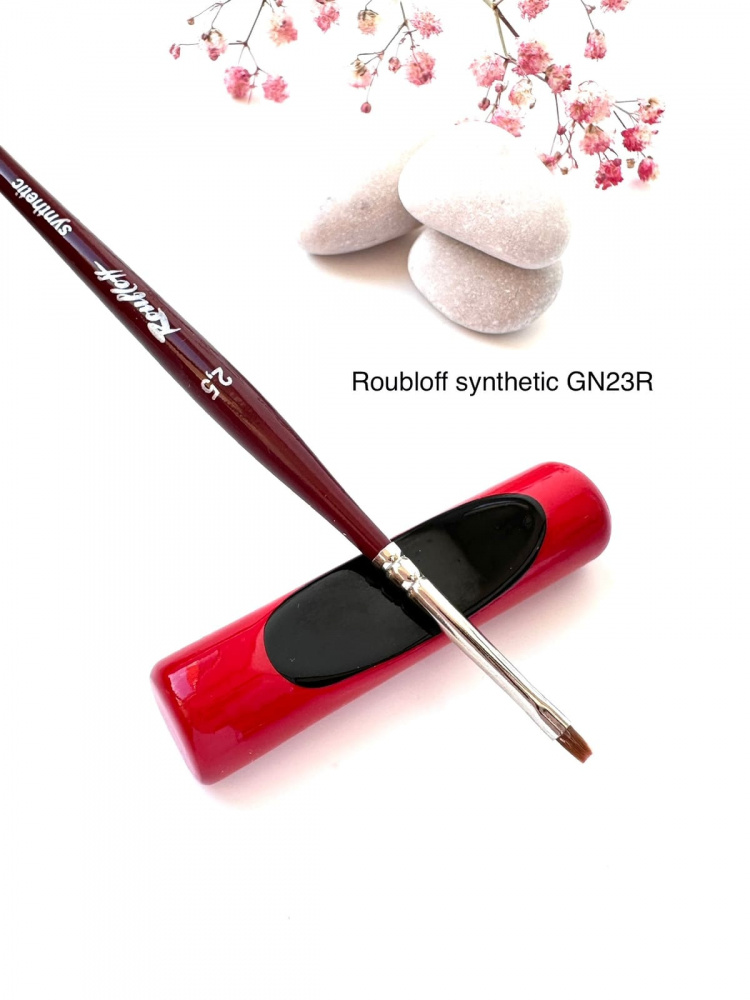 GN23R №2,5 Кисть Roubloff коричневая синтетика/ плоская 2,5/ ручка фигурная бордовая
