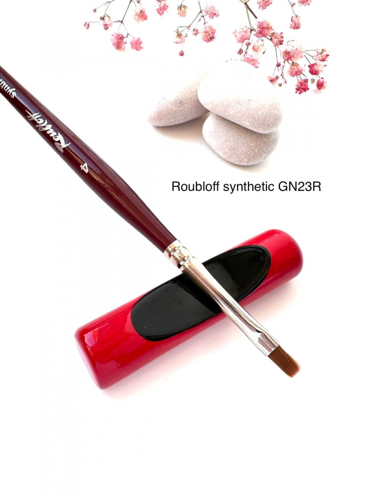 GN23R №4 Кисть Roubloff коричневая синтетика/ плоская 4/ ручка фигурная бордовая