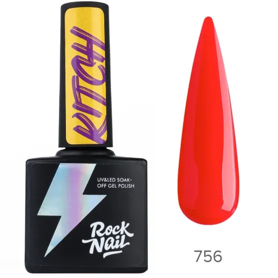 Rocknail, гель-лак Kitch 756 Smudge My Lipstick, 10 мл