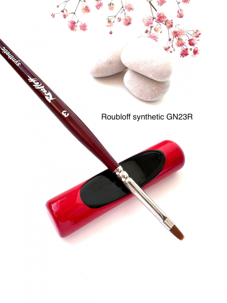 GN23R №3 Кисть Roubloff коричневая синтетика/ плоская 3/ ручка фигурная бордовая