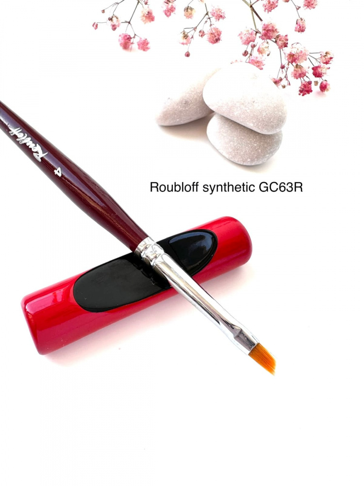 GC63R №4 Кисть Roubloff рыжая синтетика/ наклонная 4/ ручка фигурная бордовая