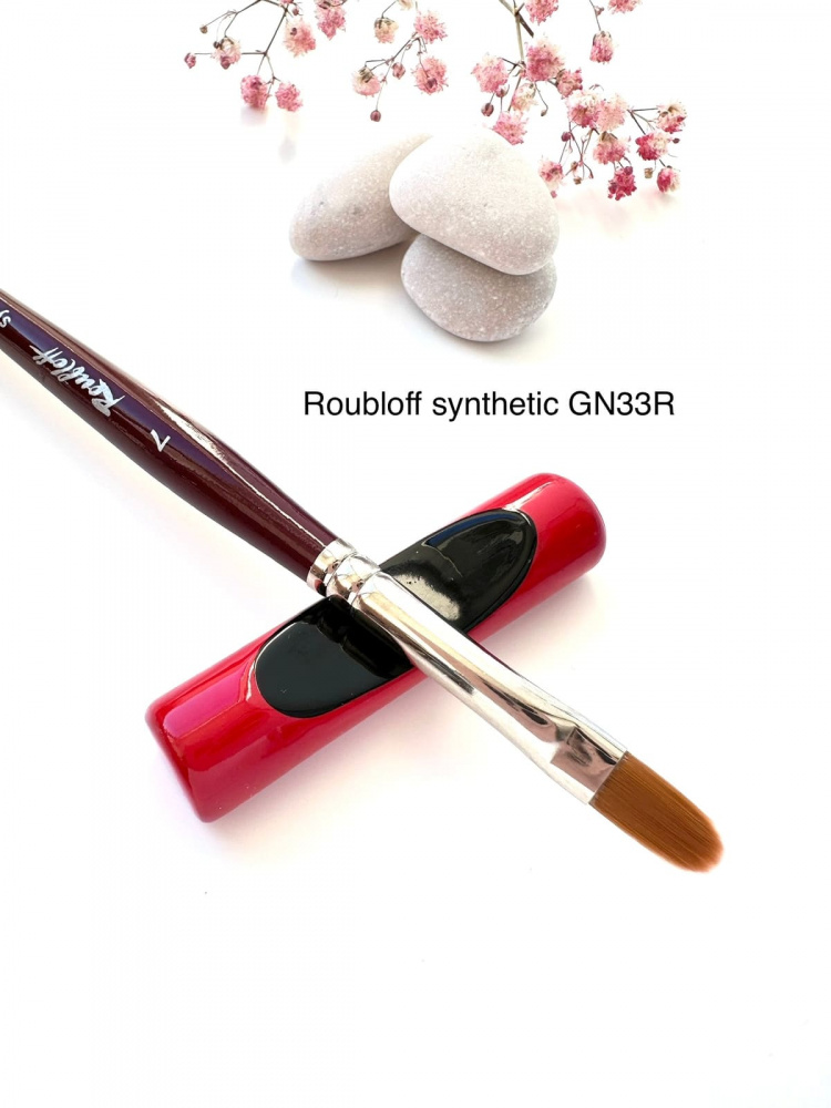GN33R №7 Кисть Roubloff коричневая синтетика/ овальная 7/ ручка фигурная бордовая