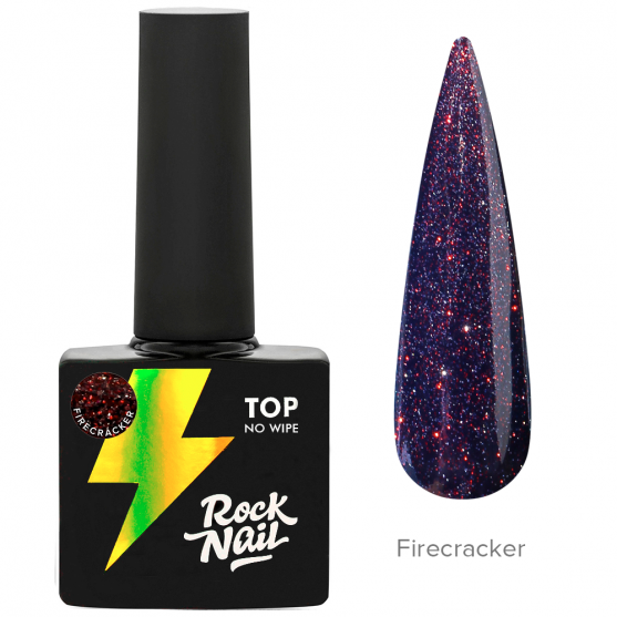 RockNail, топ без липкого слоя, Top светоотражающий Firecracker, 10мл