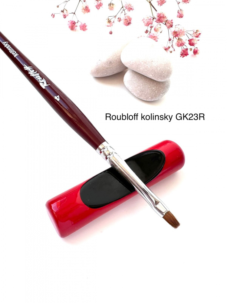 GK23R №4 Кисть Roubloff колонок / плоская 4/ ручка фигурная бордовая